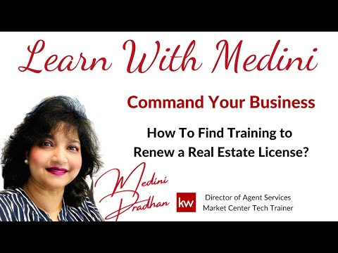 How to Find Training to renew a Real Estate...