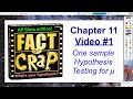 One Sample Hypothesis Testing for a Mean