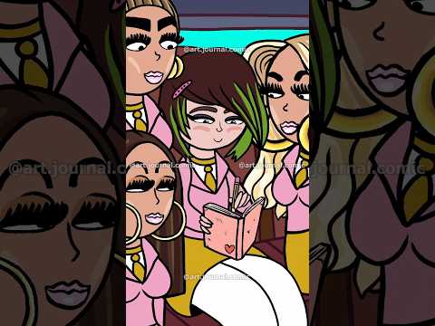 POV: the popular girls notice your drawing on the bus (high school animation)
