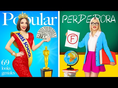 ¡CÓMO SER POPULAR! Estudiante nerd vs popular || Tipos de niñas en la vida escolar por RATATA