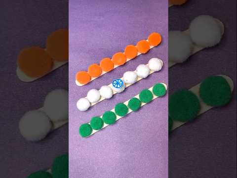 Easy Indian flag from stick, New Creative Craft ideas for kids #flag #trending #diy #shorts #video