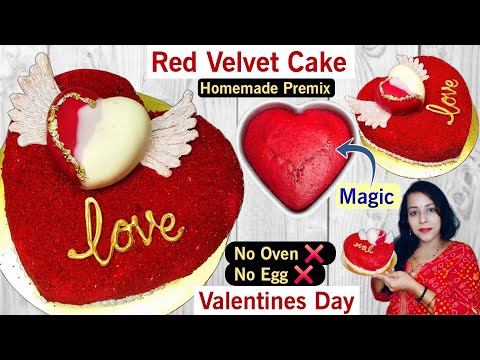 Red Velvet CheeseCake From Homemade Premix | Trending Heart Shaped Cake Recipe | Valentines Day Cake