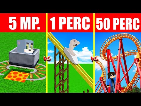 5 MÁSODPERC 1 PERC ÉS 50 PERC VIDÁMPARK ÉPÍTŐ KIHÍVÁS A MINECRAFTBAN!