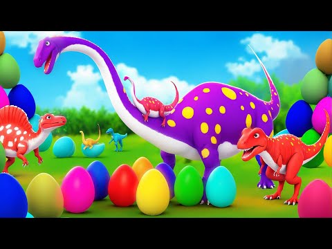 Brachiosaurus Family Surprise! Eggs Hatch as T-Rex & Raptor Start a Funny Dino Battle