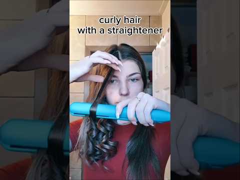 curly hair with a straightener✨️ video by: Alina #explore #curlyhair #hairhack #hairstyle #fyp