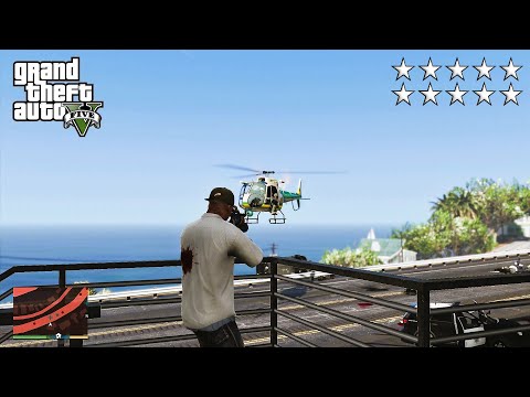 GTA 5 - FRANKLIN’S TEN STAR COP BATTLE AT A BANHAM CANYON HOUSE  (GTA V Funny Moments)