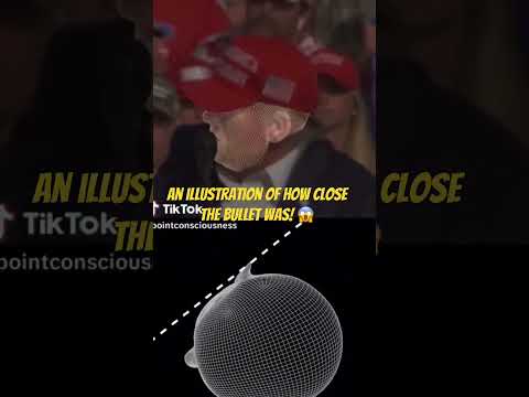 An illustration to show how close the bullet was to hitting Trump in the head￼! #trump #trump2024