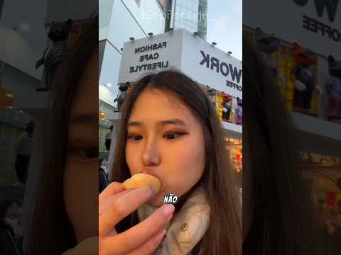 provando cheese ball em myeongdong #priscilaju #mukbang #provandocomida