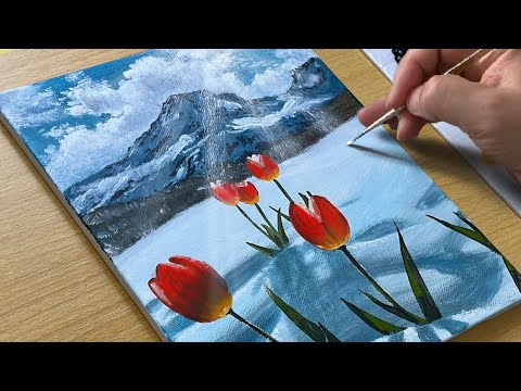 Winter Scenery Painting / Acrylic Painting for Beginners