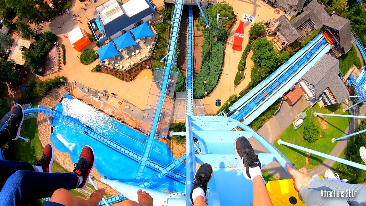 Dive Coaster - Near-Vertical Drops - Griffon Coaster at Busch Gardens Theme Park