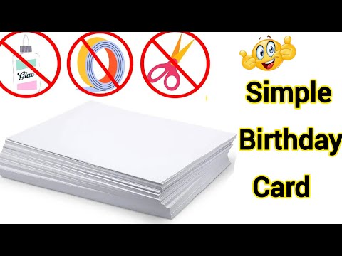 Happy Birthday simple and beautiful card | how to make happy birthday greeting card | Handmade card