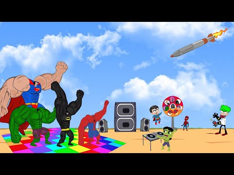 SuperHero Team: HULK, SPIDERMAN, BATMAN, SUPERMAN VS Deadly Party , exciting | Fun cartoons