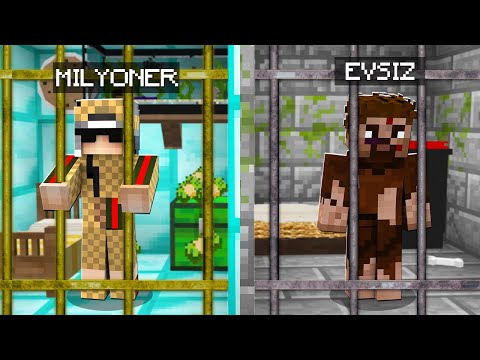 MİLYONER HAPİSHANE VS EVSİZ HAPİSHANE 😱 - Minecraft