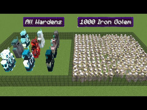 1000 iron golem vs all wardens | Minecraft Mob Battle