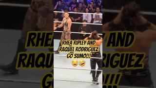 Rhea Ripley and Raquel Rodriguez go SUMO! #wwe rhearipley #raquelrodriguez #iyosky #shorts #trending