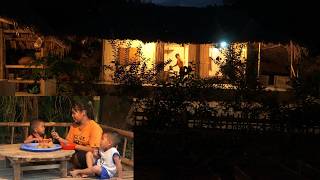 The joy shared between Dũng and Đậu, alongside the nighttime rhythm of their small family.