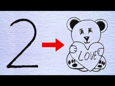 How to draw teddy bear from number 22Easy teddy bear for beginners | Easy teddydrawing video