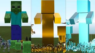 ALL MINECRAFT MOBS VS ALL GOLDEN MINECRAFT MOBS  VS ALL DIAMOND MINECRAFT MOBS In Garry's Mod!