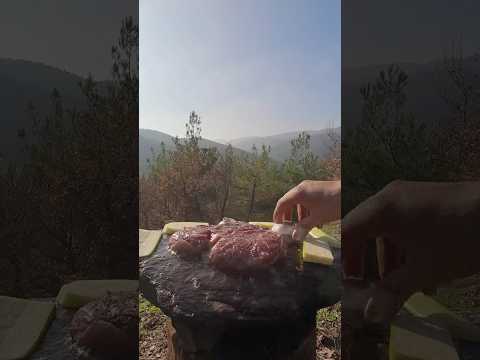 Taşınabilir Kütük Ocakta Steak 🥩 | Steak on a Portable Log Stove