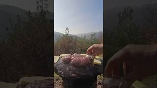 Taşınabilir Kütük Ocakta Steak 🥩 | Steak on a Portable Log Stove