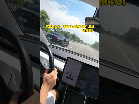 Tesla Model 3 Performance vs BMW Z4 M40i on German autobahn!