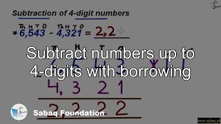Subtract numbers up to 4-digits with borrowing