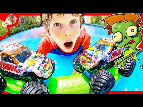 MONSTER TRUCK ZOMBIE POOL!