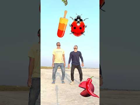 ice cream,eggplant, fruits vs insect eating game for two uncle vfx funny