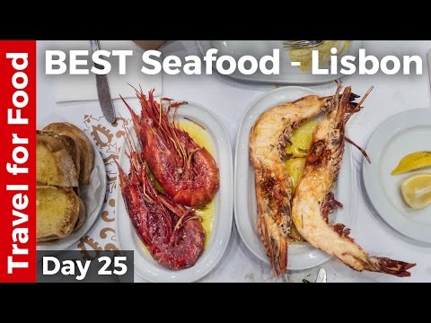 Best Portuguese Food - GIANT TIGER PRAWNS and Seafood at Cervejaria Ramiro in Lisbon, Portugal
