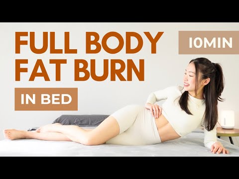 10min Full Body Fat Burn in BED (Arm, Abs, Back, Thigh & Hip) Beginner Weight Loss at home Pilates