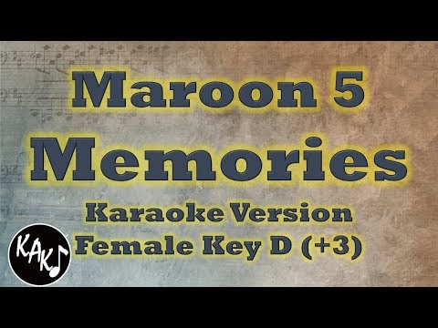 Maroon 5 – Memories Karaoke Instrumental Lyrics Cover Female Key D