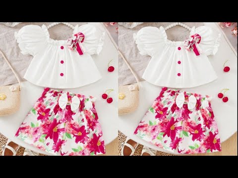 Baby girl shorts cutting and stitching / baby shorts top cutting and stitching