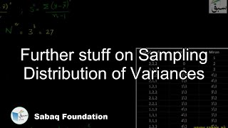 Further stuff on Sampling Distribution of Variances