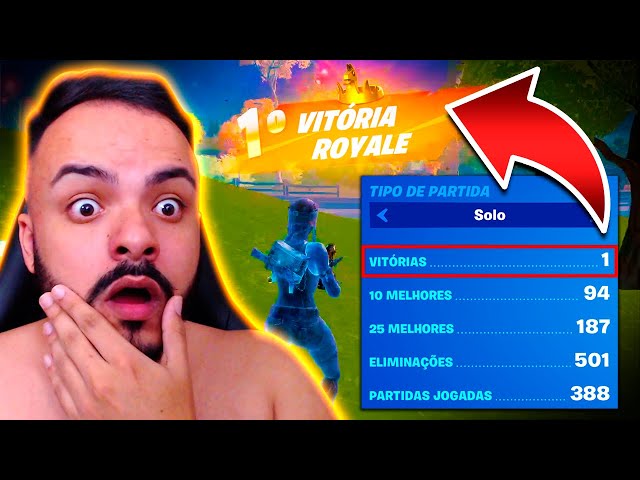 O QUE FIZ PARA GANHAR A 1ª PARTIDA SOLO NO FORTNITE