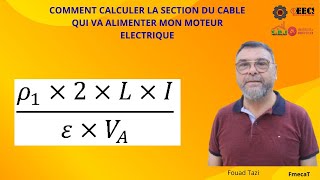Calcul  section de câble électrique : Alimentation d'un moteur depuis le TGBTction cable