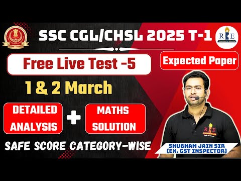 SSC CGL 2025 expected paper| RBE Free Live Mock 5 Analysis + Maths Solutions | Safe Score 🤝