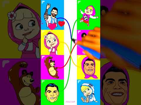 Masha Bear Ronaldo #matching colours🔵🟡🟣🟢Game🎮🎮 #shorts #viral
