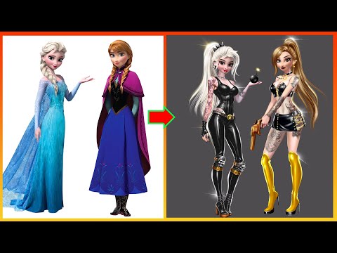 Elsa Anna Frozen GLOW UP Into Bad Girl - Disney Princesses Transformation