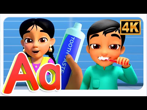 Brush Karo, ब्रश करो, A Se Anar + Hindi Rhymes and Poem for Kids, Best Learning Videos