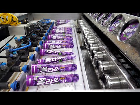 추억돋는 레트로 아이스크림 공장의 대량생산 현장! 폴라포,부라보콘,바밤바/Clean mass production ice cream factory/Korean food factory
