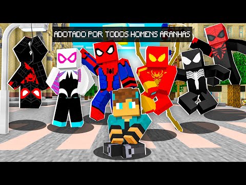 MINECRAFT... MAS EU FUI ADOTADO PELOS HOMENS ARANHA!
