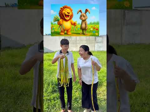Con thỏ 🐇 có kẹo 1 mét và con sư tử 🦁 có kẹo 10 mét #shorts #viralvideo