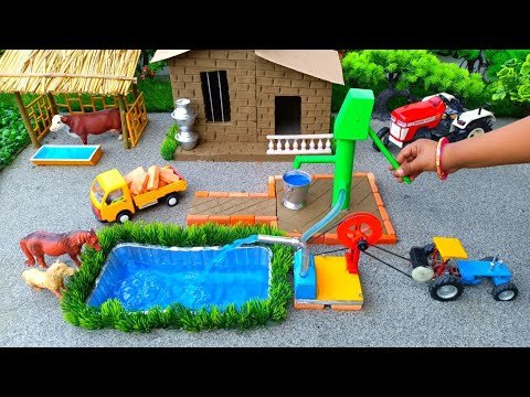 DIY how to make cow shed | house of animals | horse house – cow shed | mini hand pump |woodwork #54