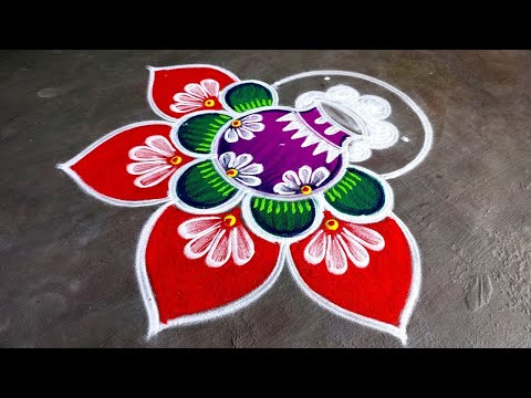 Bhogi Pongal pot rangoli🌻/Thai Pongal Paanai kolam🌻/sankranti chukala muggulu🌻/super Amazingrangoli