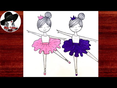 BFF drawing easy | Cute ballerina girls | How to draw Best Friends