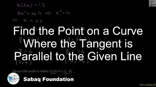 Find the Point on a Curve Where the Tangent is Parallel to the Given Line