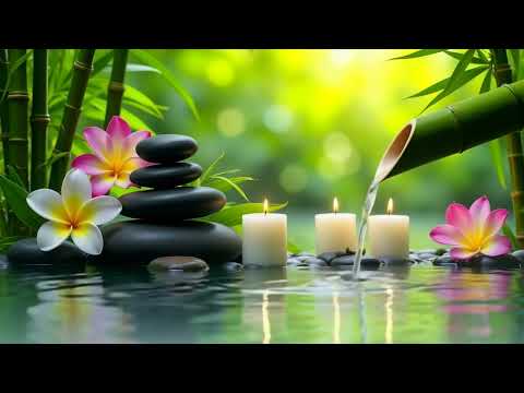 Bamboo Water Fountain + Soft Piano | Relaxing Music Healing Stress, Anxiety and Depressive States