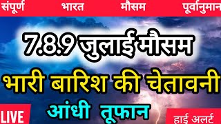 7.8.9 जुलाई मौसम पूर्वानुमान: मध्य प्रदेश महाराष्ट्र में तेज बारिश के चेतावनी जारी