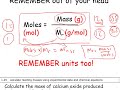 Chemical Mass Calculations and Moles