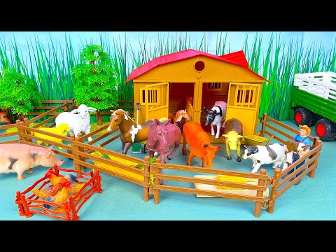 Fun Farm Animal Figurines in a Barn Playset